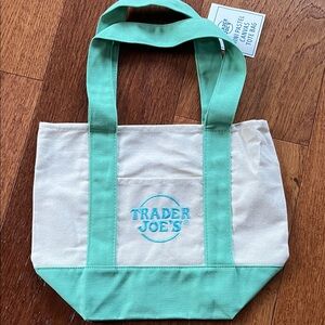 Trader Joe’s Mini Canvas Tote Bag- Mint Green